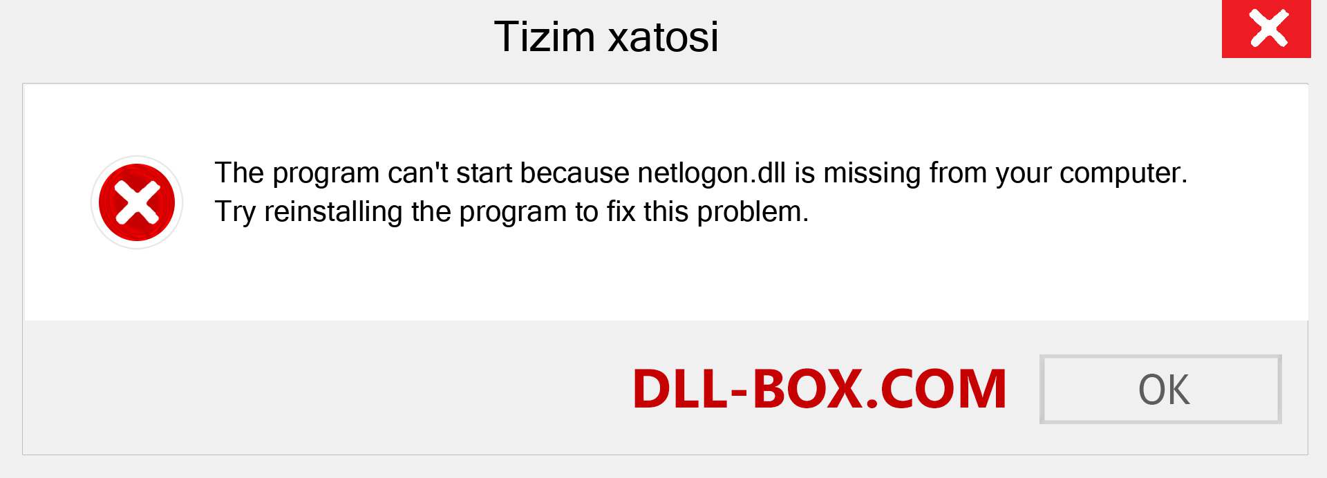 netlogon.dll fayli yo'qolganmi?. Windows 7, 8, 10 uchun yuklab olish - Windowsda netlogon dll etishmayotgan xatoni tuzating, rasmlar, rasmlar